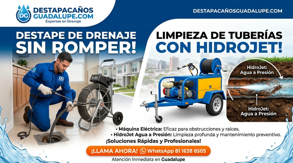 destapacaños en guadalupe